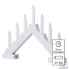 Kép 3/7 - Emos DCAW12 29 cm 2x AA beltéri meleg fehér időzítős fa fehér LED gyertyatartó
