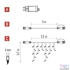 Kép 9/9 - Emos D1CC03 CNT 2,5m 100LED IP44 12W időzítős hideg fehér jégcsapok kezdő készlet