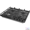 Kép 5/9 - Gorenje GW641BFB fekete, beépíthető, gáz, főzőzóna: 3 +1 wok égőfej, beépíthető méret: 56cm, főzőlap