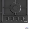Kép 8/9 - Gorenje GW641BFB fekete, beépíthető, gáz, főzőzóna: 3 +1 wok égőfej, beépíthető méret: 56cm, főzőlap