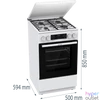Kép 15/21 - Gorenje GK5C64WH fehér, szabadonálló, gáz, kombinált, főzőzóna: 4, sütő:70L, grill, tűzhely