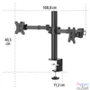 Kép 2/7 - Hama 118494 Full Motion 13"-35" dupla VESA 100x100 asztali monitor tartó konzol