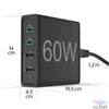 Kép 4/5 - Hama 201628 FIC E3 60W PD QC 2xUSB 2xType-C hálózati töltő állómás