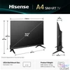 Kép 4/5 - Hisense 32" 32A4Q HD Ready Smart LED TV