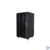 Kép 1/5 - Lanberg FF01-6622-12B 19" 22U SZÉL:600mm MÉLY:600mm MAG:1159mm lapraszerelt üvegajtós fekete rack szekrény
