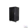 Kép 1/5 - Lanberg FF01-6622-12B 19" 22U SZÉL:600mm MÉLY:600mm MAG:1159mm lapraszerelt üvegajtós fekete rack szekrény