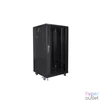 Kép 3/5 - Lanberg FF01-6622-12B 19" 22U SZÉL:600mm MÉLY:600mm MAG:1159mm lapraszerelt üvegajtós fekete rack szekrény