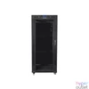 Kép 1/5 - Lanberg FF01-6627-12BL 19" 27U SZÉL:600mm MÉLY:600mm MAG:1431mm lapraszerelt LCD üvegajtós fekete rack szekrény