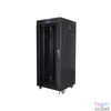 Kép 3/5 - Lanberg FF01-6627-12BL 19" 27U SZÉL:600mm MÉLY:600mm MAG:1431mm lapraszerelt LCD üvegajtós fekete rack szekrény