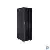 Kép 3/4 - Lanberg FF01-6042-12B 19" 42U SZÉL:600mm MÉLY:1000mm MAG:2047mm lapraszerelt üvegajtós fekete rack szekrény