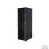 Kép 4/4 - Lanberg FF01-6042-12B 19" 42U SZÉL:600mm MÉLY:1000mm MAG:2047mm lapraszerelt üvegajtós fekete rack szekrény