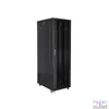 Kép 1/5 - Lanberg FF01-8042-12B 19" 42U SZÉL:800mm MÉLY:1000mm MAG:2047mm lapraszerelt üvegajtós fekete rack szekrény