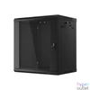 Kép 10/15 - Lanberg WF01-6412-10B 19" 12U SZÉL:600mm MÉLY:450mm MAG:640mm lapraszerelt üvegajtós fekete fali rack szekrény