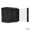 Kép 11/15 - Lanberg WF01-6412-10B 19" 12U SZÉL:600mm MÉLY:450mm MAG:640mm lapraszerelt üvegajtós fekete fali rack szekrény