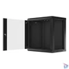 Kép 12/15 - Lanberg WF01-6412-10B 19" 12U SZÉL:600mm MÉLY:450mm MAG:640mm lapraszerelt üvegajtós fekete fali rack szekrény