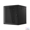 Kép 15/15 - Lanberg WF01-6612-10B 19" 12U SZÉL:600mm MÉLY:600mm MAG:640mm lapraszerelt üvegajtós fekete fali rack szekrény