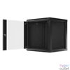 Kép 5/15 - Lanberg WF01-6612-10B 19" 12U SZÉL:600mm MÉLY:600mm MAG:640mm lapraszerelt üvegajtós fekete fali rack szekrény