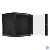 Kép 7/15 - Lanberg WF01-6612-10B 19" 12U SZÉL:600mm MÉLY:600mm MAG:640mm lapraszerelt üvegajtós fekete fali rack szekrény