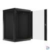 Kép 4/15 - Lanberg WF01-6618-10B 19" 18U SZÉL:600mm MÉLY:600mm MAG:907mm lapraszerelt üvegajtós fekete fali rack szekrény