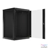 Kép 4/15 - Lanberg WF01-6618-10B 19" 18U SZÉL:600mm MÉLY:600mm MAG:907mm lapraszerelt üvegajtós fekete fali rack szekrény