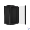 Kép 10/15 - Lanberg WF01-6622-10B 19" 22U SZÉL:600mm MÉLY:600mm MAG:1085mm lapraszerelt üvegajtós fekete fali rack szekrény