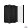 Kép 10/15 - Lanberg WF01-6622-10B 19" 22U SZÉL:600mm MÉLY:600mm MAG:1085mm lapraszerelt üvegajtós fekete fali rack szekrény