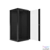 Kép 1/14 - Lanberg WF01-6627-10B 19" 27U SZÉL:600mm MÉLY:600mm MAG:1307mm lapraszerelt üvegajtós fekete fali rack szekrény