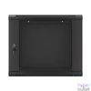 Kép 1/15 - Lanberg WF01-6409-10B 19" 9U SZÉL:600mm MÉLY:450mm MAG:512mm lapraszerelt üvegajtós fekete fali rack szekrény