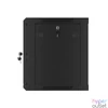 Kép 4/15 - Lanberg WF01-6409-10B 19" 9U SZÉL:600mm MÉLY:450mm MAG:512mm lapraszerelt üvegajtós fekete fali rack szekrény