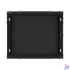 Kép 1/15 - Lanberg WF01-6609-10B 19" 9U SZÉL:600mm MÉLY:600mm MAG:512mm lapraszerelt üvegajtós fekete fali rack szekrény