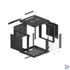 Kép 10/15 - Lanberg WF01-6609-10B 19" 9U SZÉL:600mm MÉLY:600mm MAG:512mm lapraszerelt üvegajtós fekete fali rack szekrény