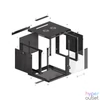 Kép 10/15 - Lanberg WF01-6609-10B 19" 9U SZÉL:600mm MÉLY:600mm MAG:512mm lapraszerelt üvegajtós fekete fali rack szekrény