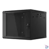 Kép 2/15 - Lanberg WF01-6609-10B 19" 9U SZÉL:600mm MÉLY:600mm MAG:512mm lapraszerelt üvegajtós fekete fali rack szekrény