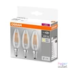 Kép 4/5 - Osram Base átlátszó üveg búra/4W/470lm/2700K/E14/dobozos LED gyertya izzó 3 db
