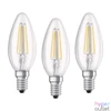 Kép 2/3 - Osram Base átlátszó üveg búra/4W/470lm/4000K/E14/dobozos LED gyertya izzó 3 db