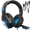 Kép 1/2 - Mpow EG10 fekete-kék gamer headset