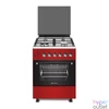 Kép 1/2 - Novacook F6TS40EG-R Exclusive Line 60 meggypiros, szabadonálló, gáz, kombinált, főzőzóna: 4, sütő:66L, grill, tűzhely