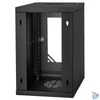 Kép 4/6 - Stalflex RC10-9U-300GB 10" 9U 300 mm mély lapraszerelt fekete üveg ajtós fali rack szekrény