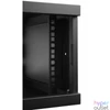Kép 1/11 - Stalflex RC19-4U-450MB 19" 4U 450 mm mély lapraszerelt fekete fém ajtós fali rack szekrény