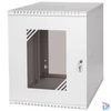 Kép 1/8 - Stalflex RC19-12U-450GG 19" 12U 450 mm mély lapraszerelt szürke üveg ajtós fali rack szekrény