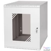 Kép 1/8 - Stalflex RC19-12U-450GG 19" 12U 450 mm mély lapraszerelt szürke üveg ajtós fali rack szekrény