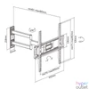Kép 2/8 - Stell SHO 5600 32"-55" VESA 400x400 kihúzható fali konzol