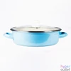 Kép 1/4 - TOO LINE BLUE LOW 3,2 literes, 24cm átmérő, 7,5cm magasságú alacsony lábas (fazék) üveg fedővel