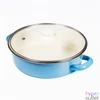 Kép 1/4 - TOO LINE BLUE LOW 3,2 literes, 24cm átmérő, 7,5cm magasságú alacsony lábas (fazék) üveg fedővel