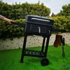 Kép 6/8 - TOO BG-200B fekete BBQ faszenes grillkocsi két oldalsó asztallal