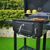 Kép 8/8 - TOO BG-200B fekete BBQ faszenes grillkocsi két oldalsó asztallal