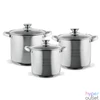 Kép 1/2 - TOO LP-7171 prémium rozsdamentes 6 darabos edénykészlet, 4,3 liter+5,6 liter+7,2 liter fazék/lábas+fedők