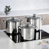 Kép 2/2 - TOO LP-7171 prémium rozsdamentes 6 darabos edénykészlet, 4,3 liter+5,6 liter+7,2 liter fazék/lábas+fedők