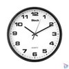 Kép 1/3 - Btech BH-130 falióra, 25 cm átmérő, fekete számlap, fekete keret, műanyag