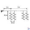 Kép 4/4 - Home MLF 300/WW micro LED-es cluster fényfüggöny, 3x0,5 m / 300 db melegfehér micro LED, 8 fényprogram, távirányító, hálózati adapter, kül- és beltéri kivitel
